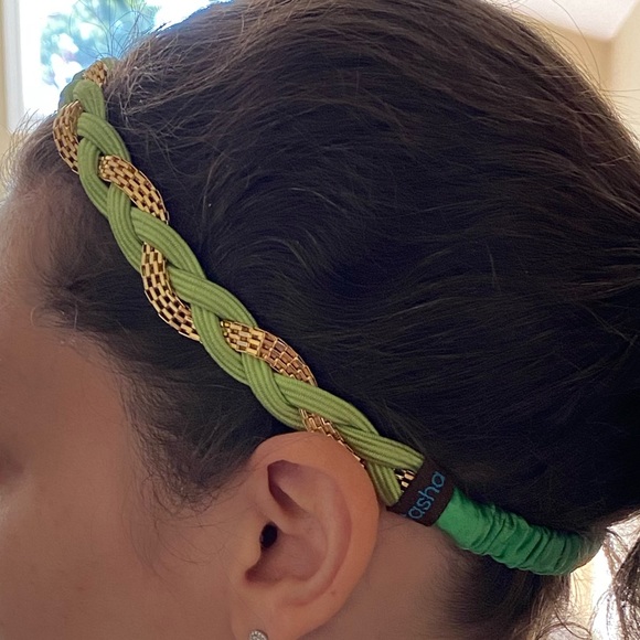 Tasha Green & Pink Braided Headbands (2) main image 6